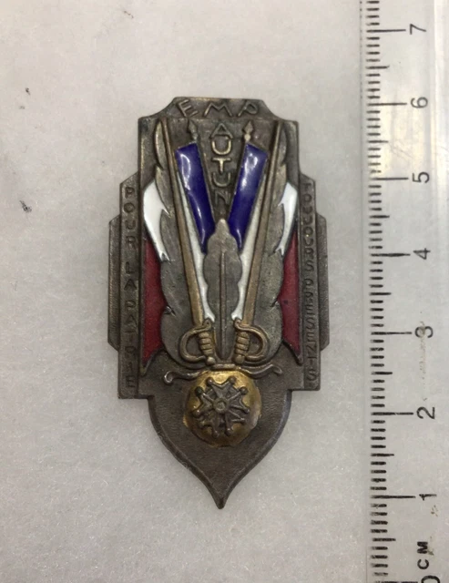 Insigne Original École Militaire Préparatoire (EMP) BILLOM 1960 - Badge émail - Très Bon état