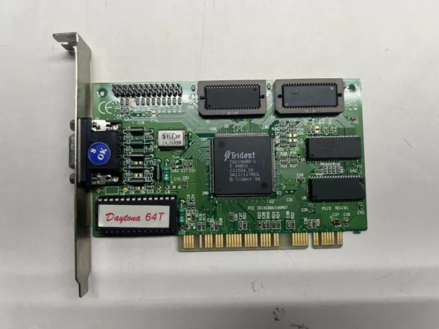 Vintage Trident TGUI9680-1 Daytona 64T PCI 4MB VGA Gaming Card