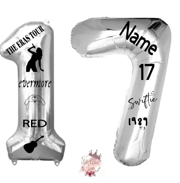 TAYLOR SWIFT PERSONALISED Birthday DECAL vinyl sticker FOIL NUMBER BALLOON