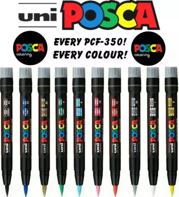Uni Posca PCF-350 Paint Marker Art Pens - Brush Tipped - Buy 4, Pay For 3
