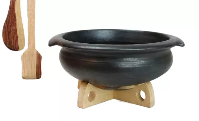 Terracota de Arcilla Olla Cerámica Handi para de Cocina para Servir 2L Negro