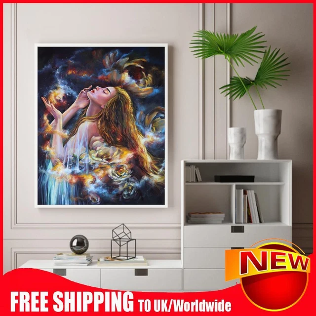 Paint By Numbers Kit DIY Girl Flower Oil Art Picture Craft Home Decor (B2244)