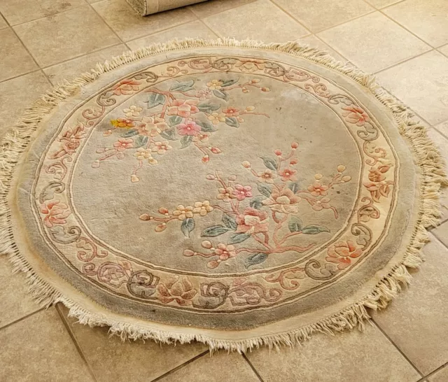 chinese rugs hand knotted wool Round 58"