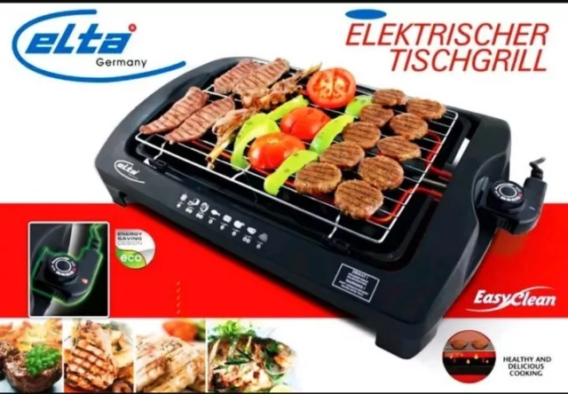 Elta 2000W elektrischer Tischgrill - Schwarz (TG-2000)