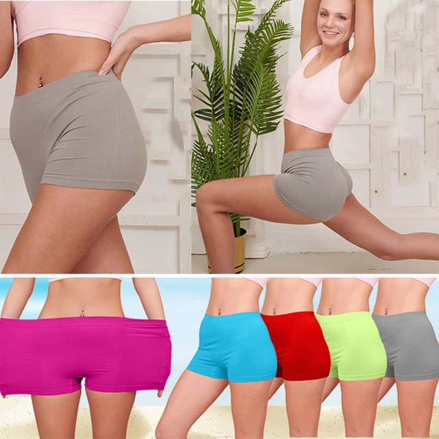 Womens Hot Pant Shorts Plain Seamless Soft Knickers Underwear Boxers pants  S-XL