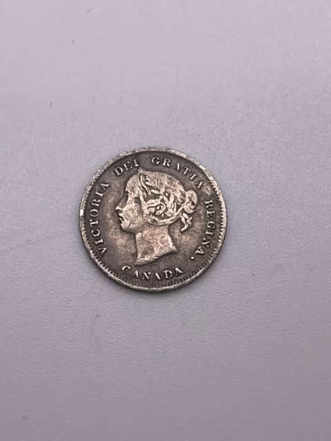 1891 Canada 5 Cents Silver Coin Victoria #1