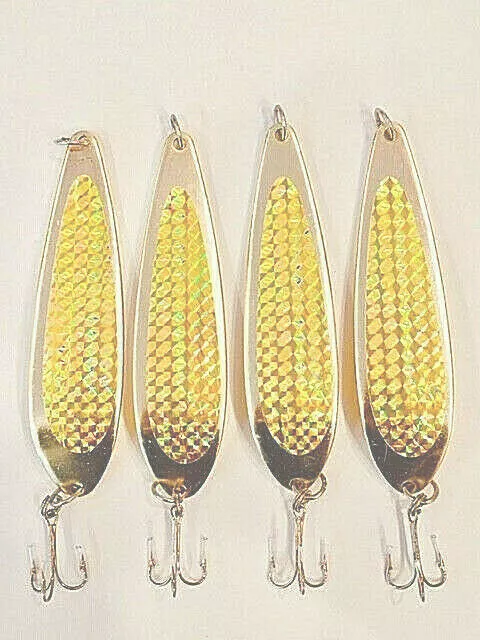 GOLD & SILVER 5oz Casting Crocodile Spoons Fishing Lure 7/0 Siwash Hooks  1to 20 $4.99 - PicClick