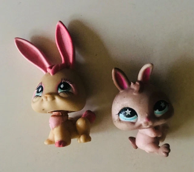 LITTLEST PETSHOP LPS HASBRO Lièvre LAPIN rose Yeux violet REF 51