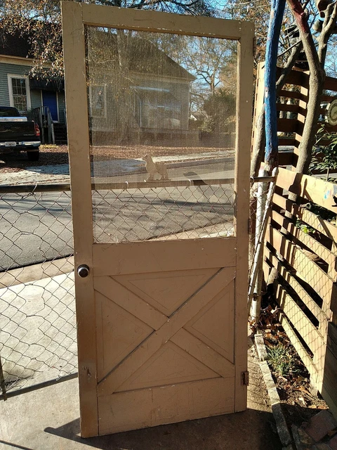 vintage screen door antique 80.5 x 35.5” x 1”