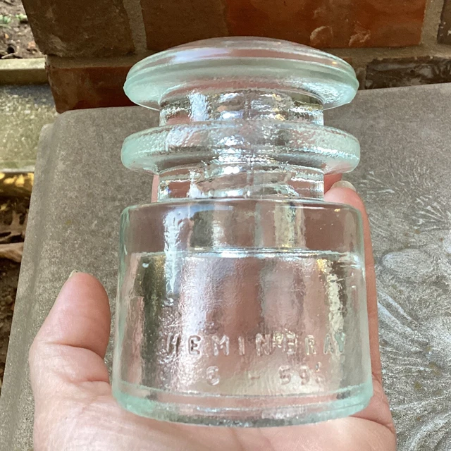 Vintage CD 129 Hemingray T. S. Clear Glass Telephone Insulator 6-59 No Damage