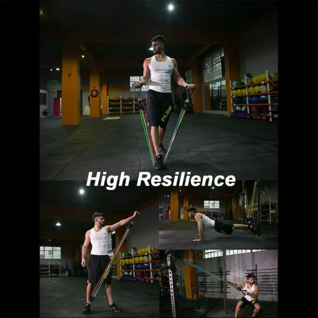 11PCS Latex Yoga Strap Resistance Bands Home Gym Tube Fitness Elastic Exercise 2
