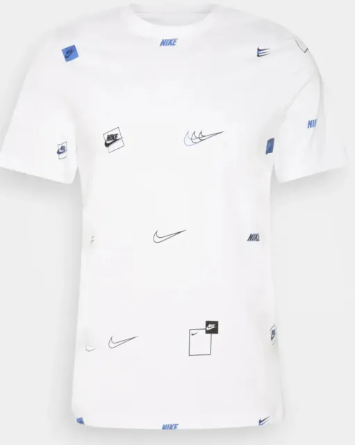 Mens Nike Ultra Classic Just do it All Over Print T-Shirt Top Size S--L- White