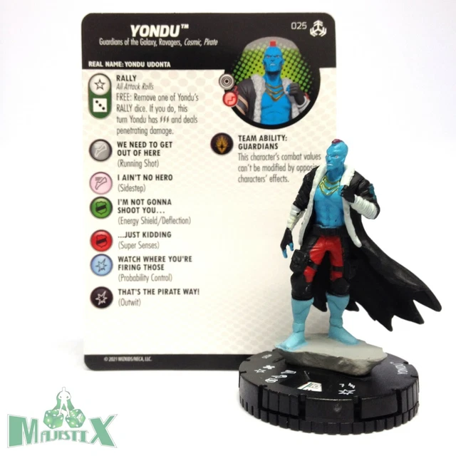 Heroclix Avengers War of the Realms set Yondu #025 Uncommon figure w/card!