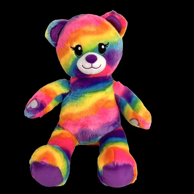 BUILD A BEAR Rainbow Friends Multi-Color Tie-Dyed Teddy Bear Plush NO ...