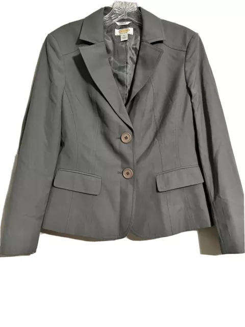 Talbots Women’s Gray Lined Jacket/Blazer Size 6 Office Wear -with fake pockets