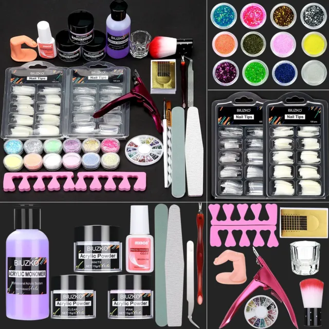 Kit De Uñas Acrílicas Completo Profesional Polvo Líquido Herramientas Acrílico