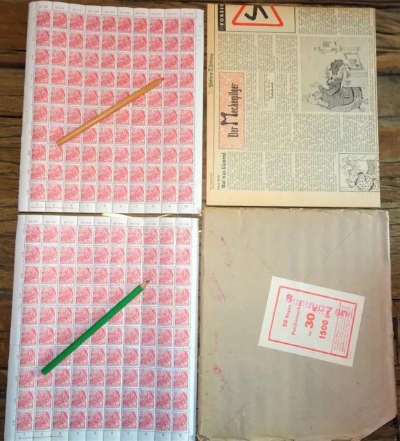 DDR 1959 zwei Bögen (Bf 2 und Bf 4) MiNr.: 582 B Druckvermerk, BZN, postfrisch