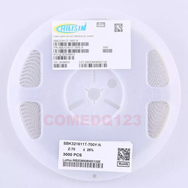 100PCSx 1206 70R(70Ω)@100MHz SBK321611T-700Y-N Ferrite Beads #W8