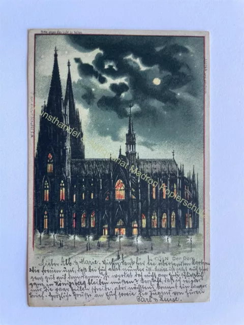 AK Litho Cöln Köln Der Dom Halt Gegen Das Licht 1900