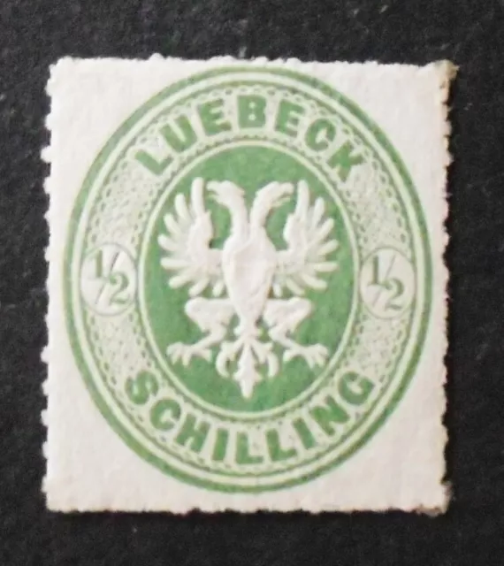 1863 Mi:50,- MiNr 8A Ovalausg. ½ Schilling gelblichgrün ungebraucht Falz geprüft