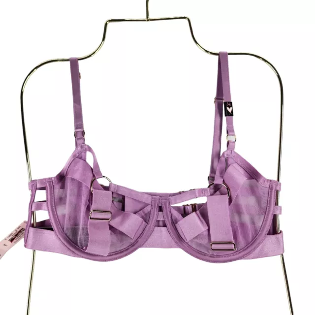 NWT Victoria's Secret VERY SEXY Unlined Strappy Embroidered Balconette Bra  34B