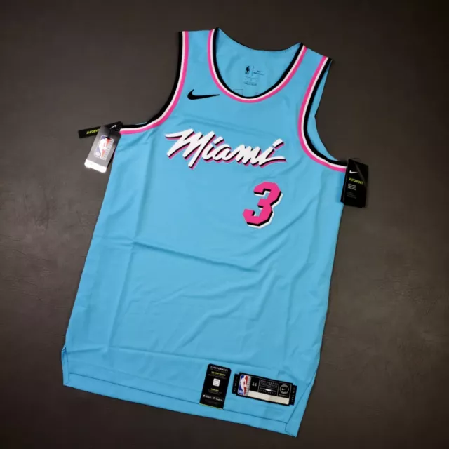 100% Authentic Dwyane Wade Nike Miami Heat Vice City Jersey Size 44 M Mens  