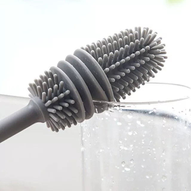 Silikon Milchflasche Bürste 360 Langer Griff Tasse Bürste Haushalt Reinigungsb$v