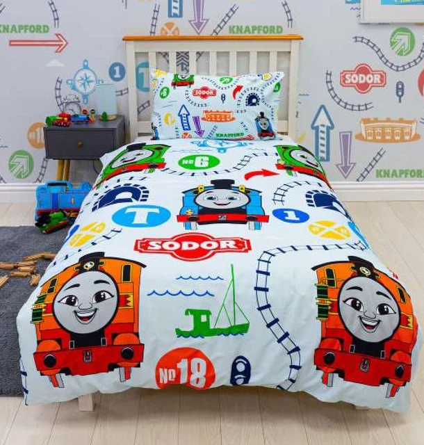 THOMAS THE TANK ENGINE Single Duvet Cover Pillowcase Reversible Bedding