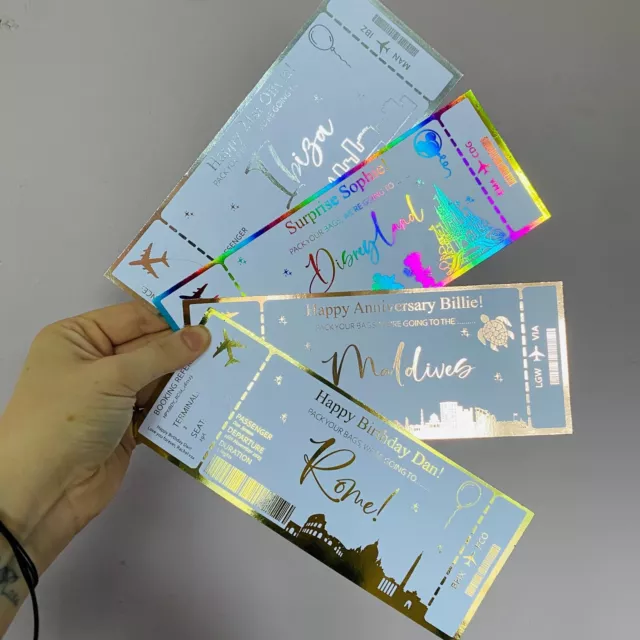 Boarding Pass Foil Holiday ANY DESTINATION surprise reveal  | Surprise Trip Gift