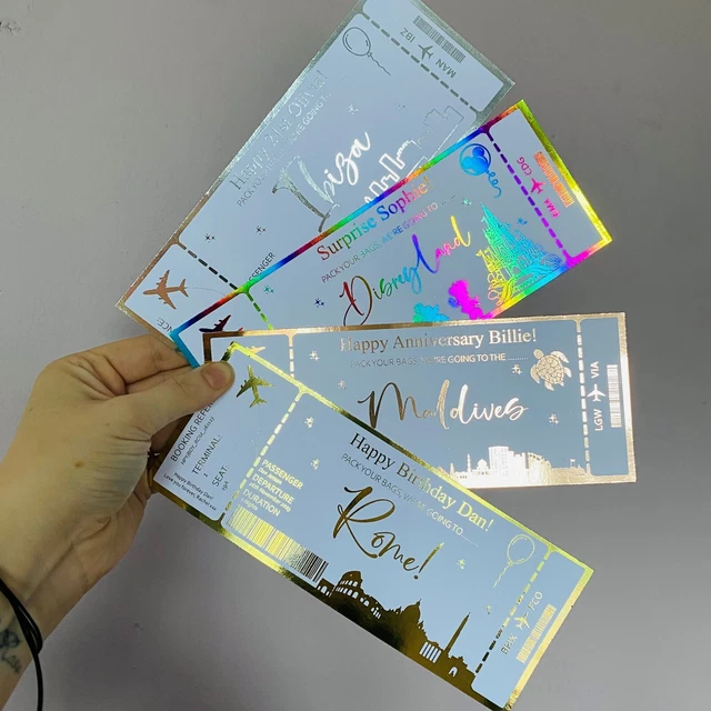 Boarding Pass Foil Holiday ANY DESTINATION surprise reveal  | Surprise Trip Gift