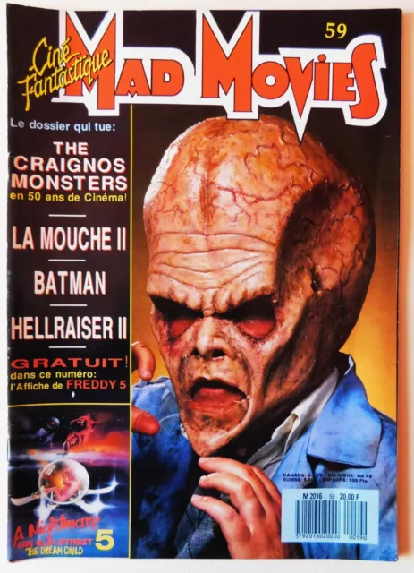 Mad Movies Cine Fantastique N° 59 1989 La Mouche II Batman Hellraiser II
