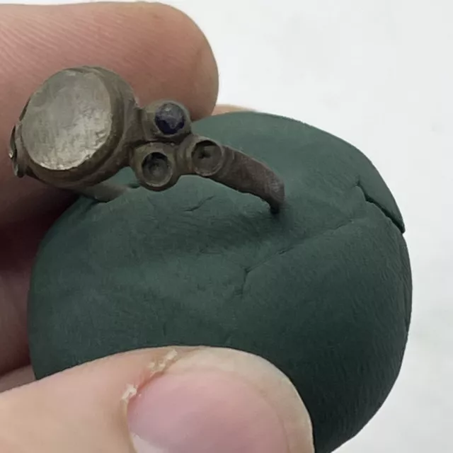 Authentic Ancient Or Medieval European Bronze Ring Artifact W/ Fancy Design — M 2