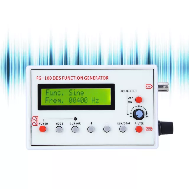 FG‑100 DDS Generator Sine Frequency 1HZ‑500KHz Counter Signal Source Meter