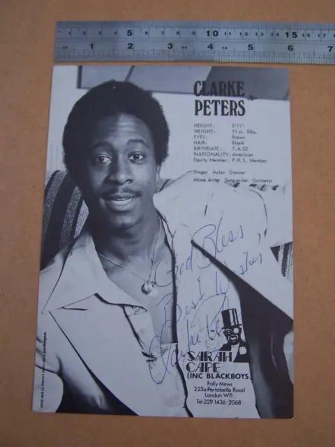 Clarke Peters  Autograph (code CHJ)