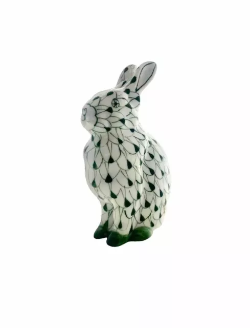 Rabbit Figurine Bunny Porcelain Statue Fishnet Design Herend Style