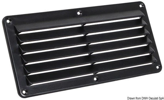 Prise Air Nylon 125 X 260 MM Noir Marque Osculati 53.301.05