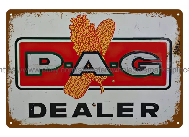 PAG Dealer farm seed corn metal tin sign plaque wall decor living rooms