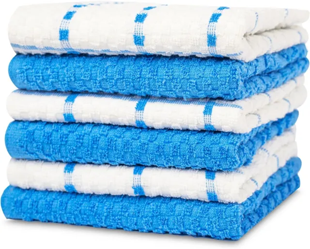 Kitchen Towel Set 100% Cotton 15''x25'' Soft Highly Absorbent Pack of 6, 12, 144 2
