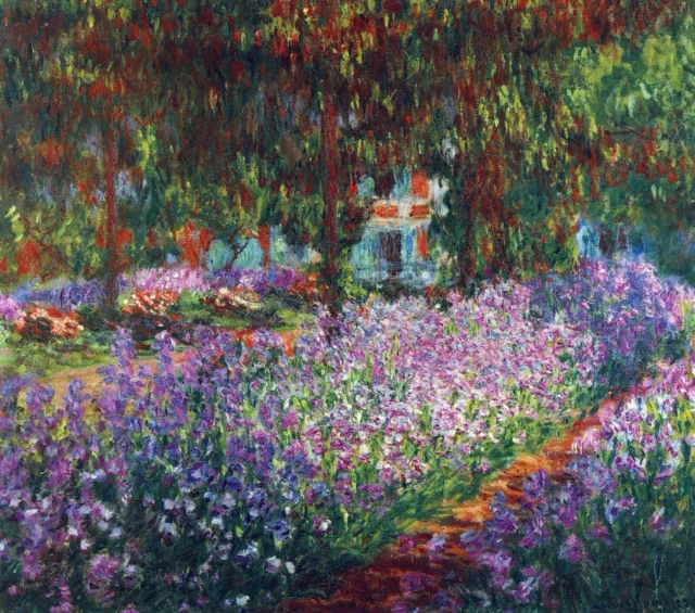 Monet's garden in Giverny by Claude Monet Giclee Fine Art Print Repro on Canvas