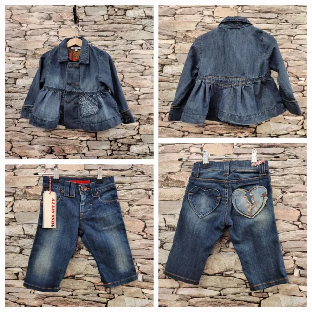 Pacchetto top pantaloncini in denim DKNY and Miss Sixty 24 mesi carini 2 anni 338