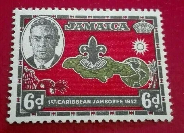 Jamaica:1952 The 1st Caribbean Boy Scout Jamboree 6 P. Rare & Collectible Stamp.