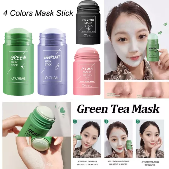 Máscara purificadora de té verde con palo de arcilla antiacné sin poros control de aceite de limpieza profunda