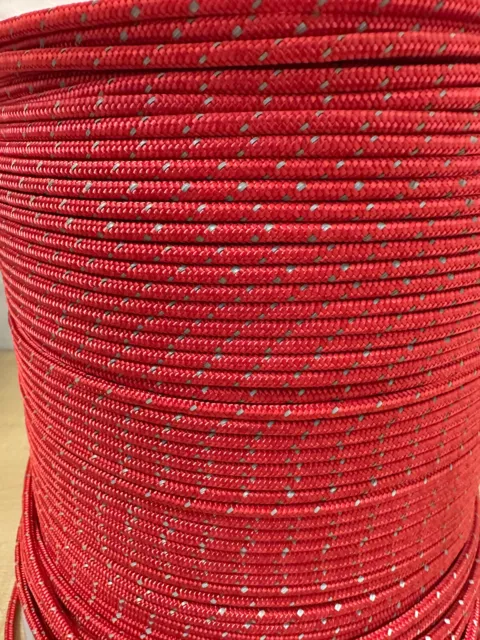 10m X 5mm RED REFLECT DOUBLE BRAID DYNEEMA SPECTRA CORE MARINE BOAT ROPE 1350kg