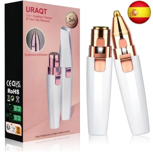 URAQT Depiladora Facial Mujer, Eléctrica Depiladora Cejas Portátil, 2 en 1 R