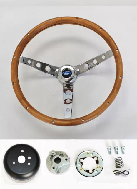 49-56 Ford Pick Up F100 F150 F250 F350 Grant Wood Steering Wheel Walnut 13 1/2"