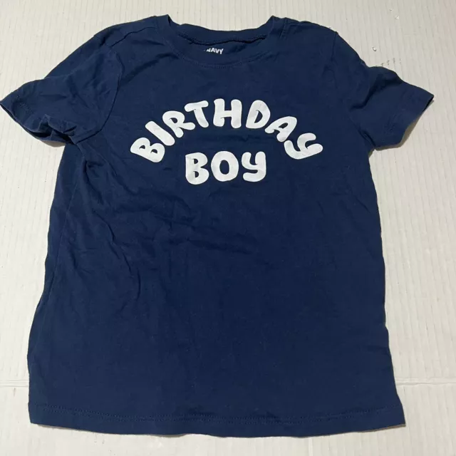 Old Navy Kids TShirt Size 5T Blue Birthday Boy Tee Shirt Crew Neck Short Sleeve