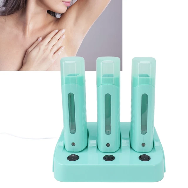 (EU Plug 220V)3pc Roller Wax Warmer Machine Independent Switch Hair Removal HG5