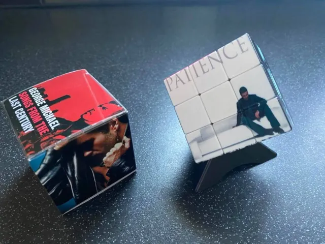 George Michael Rubik's Cube, Präsentationsbox und Vitrine..Geschenk? 3D2