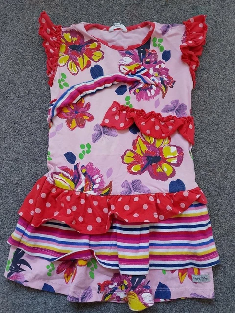 Abito Estivo Happy Calegi Designer, Floreale/Filato, 3 Anni, 98 Cm