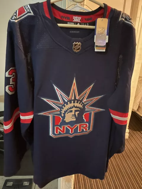Mika Zibanejad New York Rangers Fanatics Authentic Autographed Blue adidas  2020-21 Reverse Retro Authentic Jersey